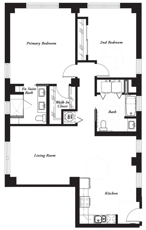 YH E 1425sf Floor Plan at York House, Missouri